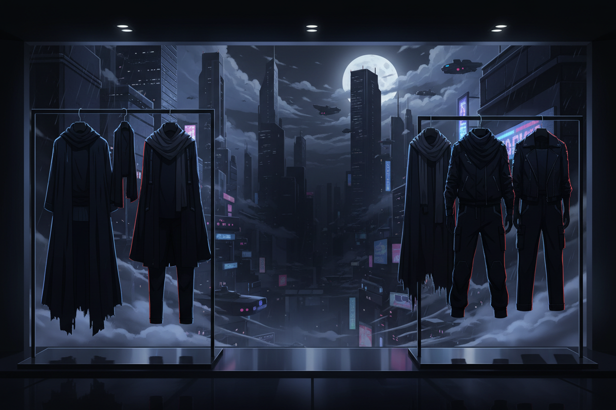 Dark Anime Clothing Display